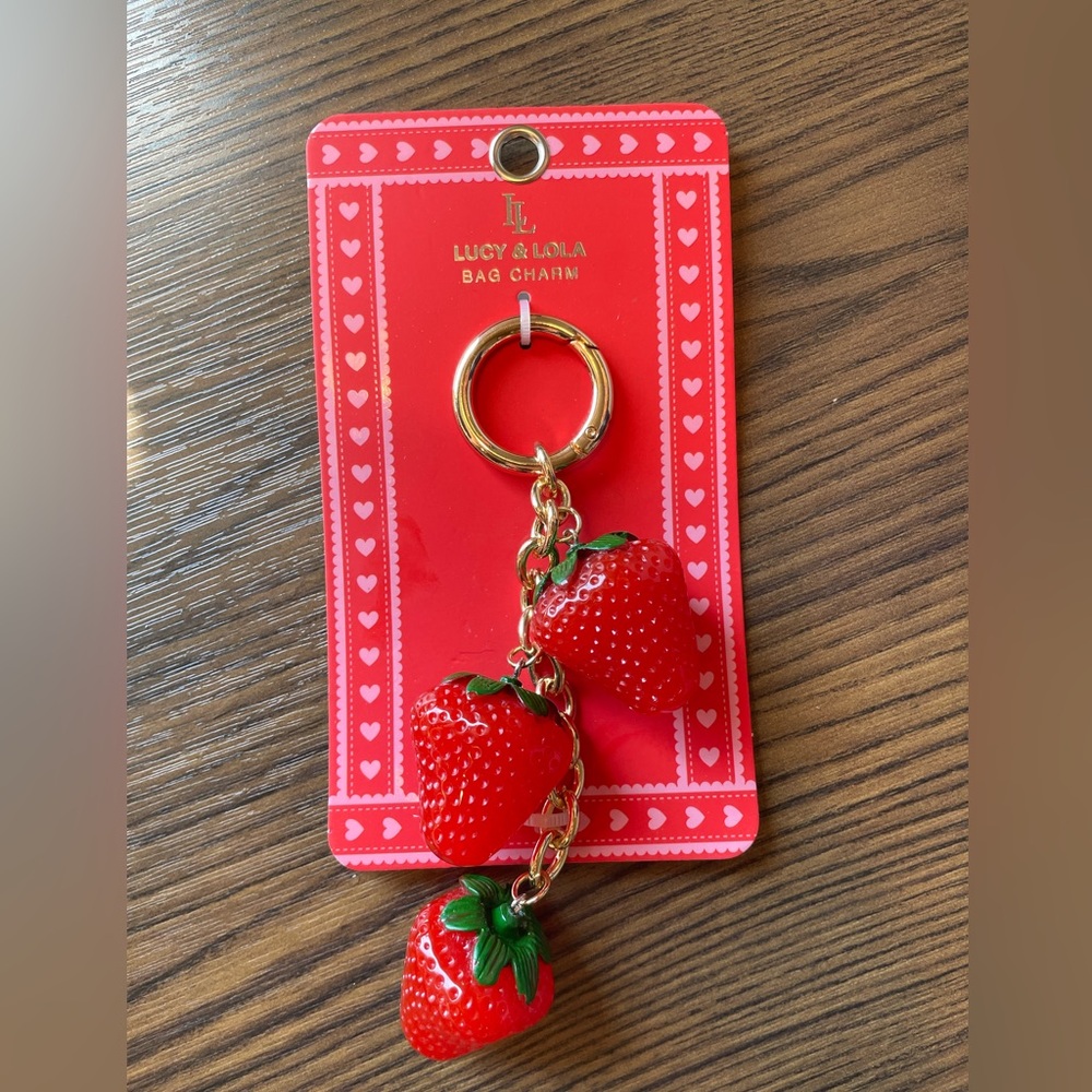 Red Strawberry Bag Charm
